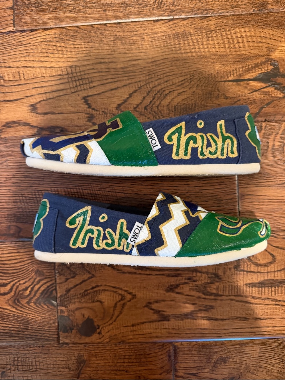 Custom Hand Painted Notre Dame TOMS Classics Women’s 6 Fighting Irish